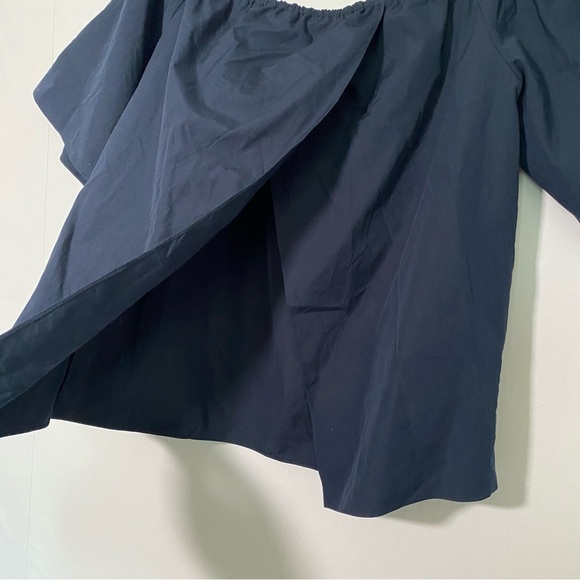 Alice and Olivia Crosby Off-the-Shoulder Open-Back Top Small Petite Blue - Picture 5 of 11